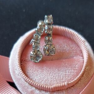 Vintage Silver Crystal Earrings